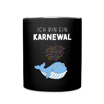 Ich bin ein Karnewal Karneval Konfetti Walkostüm - Tasse einfarbig - Schwarz - Vorne