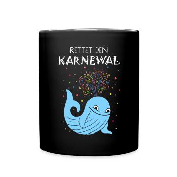 Karneval Fasching Konfetti Karnewal Kostümersatz - Tasse einfarbig - Schwarz - Vorne
