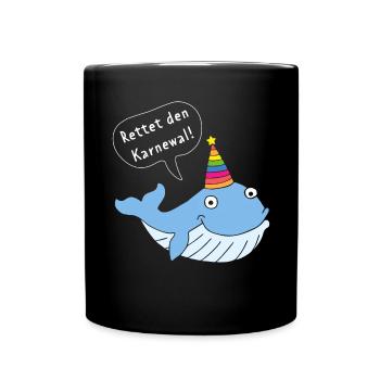 Karneval Fasching Konfetti Karnewal Rosenmontag - Tasse einfarbig - Schwarz - Vorne