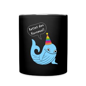 Karneval Fasching Konfetti Karnewal Kostümersatz - Tasse einfarbig - Schwarz - Vorne
