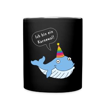Ich bin ein Karnewal Karneval Konfetti Fastelovend - Tasse einfarbig - Schwarz - Vorne