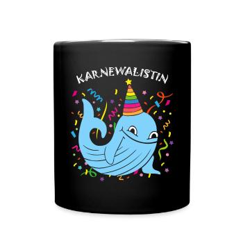 Karnevalist Kölner Karneval Konfetti Närrin Jeckin - Tasse einfarbig - Schwarz - Vorne