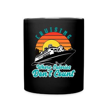 Summer Cruise Ship Vacation Family Calories Count - Full Colour Mug - black - Front