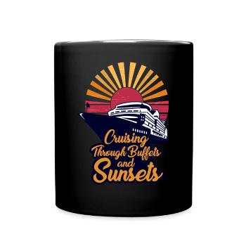 Cruisin Mom And Son Ship Vacation Cruise - Full Colour Mug - black - Front