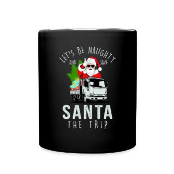 Weihnachtsmann Lebkuchen Rentier Winter - Tasse einfarbig - Schwarz - Vorne
