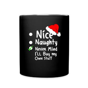 Weihnachtsmann Lebkuchen Rentier Winter - Tasse einfarbig - Schwarz - Vorne