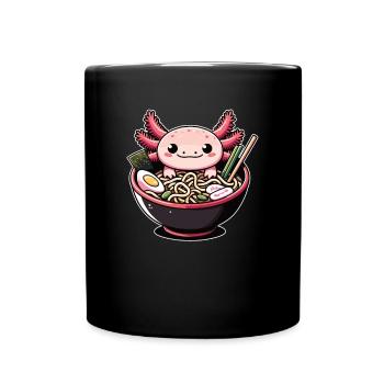 But first ramen sweet axolotl eats ramen - Full Colour Mug - black - Front