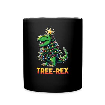 Tree-Rex lustiger Dinosaurier Wortspiel T-Rex - Tasse einfarbig - Schwarz - Vorne