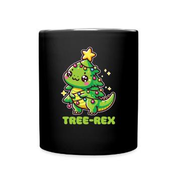 Tree-Rex lustiger Dinosaurier Wortspiel T-Rex - Tasse einfarbig - Schwarz - Vorne