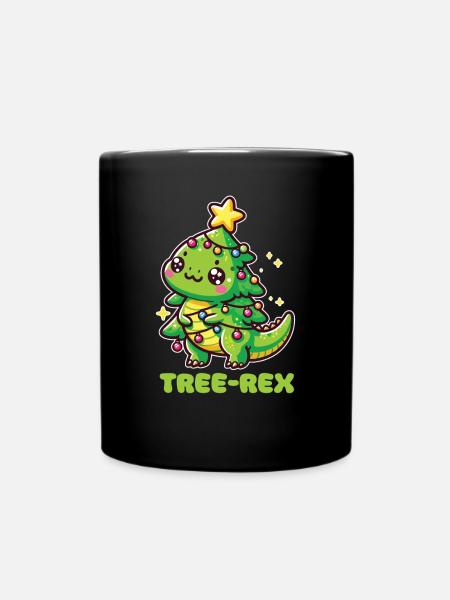 Tree-Rex lustiger Dinosaurier Wortspiel T-Rex - Tasse einfarbig - Schwarz