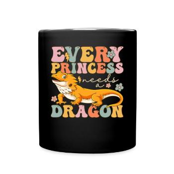 Groovy Bearded Dragon Girl - Tasse einfarbig - Schwarz - Vorne