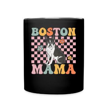 Groovy Boston Terrier Mom - Full Colour Mug - black - Front