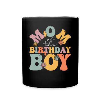 Groovy Geburtstag Mama - Tasse einfarbig - Schwarz - Vorne
