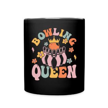 Groovy Bowling Girl Keglerin - Tasse einfarbig - Schwarz - Vorne