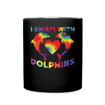 Dauphin Tie Dye avec lequel j’ai nagé - Mug uni - noir - Devant