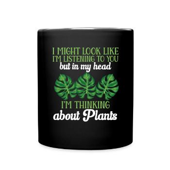 Monstera Deliciosa Albo Plante d’intérieur botanique - Mug uni - noir - Devant