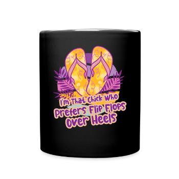 Flip Flops Beach Lover Vacation Summer Mode - Full Colour Mug - black - Front