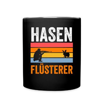 Hasenjäger Hasenjagd Kaninchenjagd Jäger - Tasse einfarbig - Schwarz - Vorne