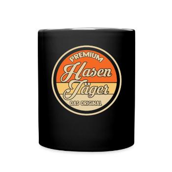 Hasenjäger Hasenjagd Kaninchenjagd Jäger - Tasse einfarbig - Schwarz - Vorne