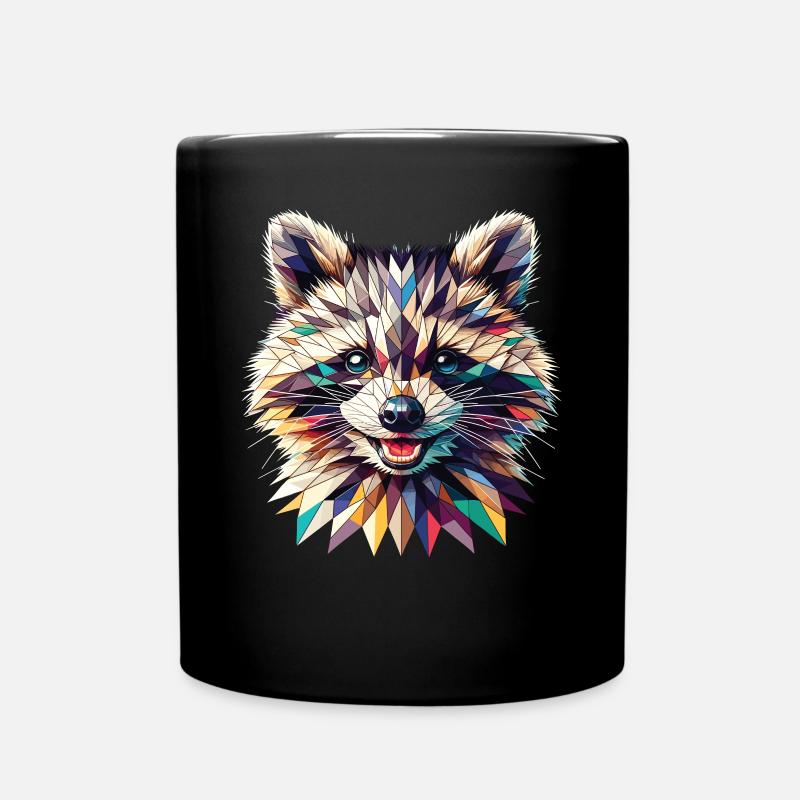 Polygon Waschbär Kunstwerk - Tasse einfarbig - Schwarz