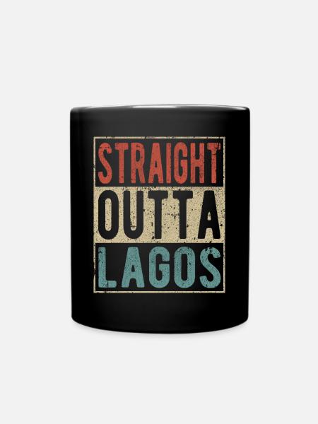 Straight outta Lagos - Full Colour Mug - black