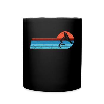 Wingfoil Surfer Wingfoiling Hydrofoil Vintage - Mug uni - noir - Devant