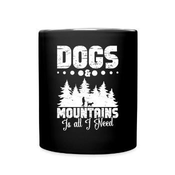 Hundehalter Hund Wandern Bergsteiger Bergsteigerin - Tasse einfarbig - Schwarz - Vorne