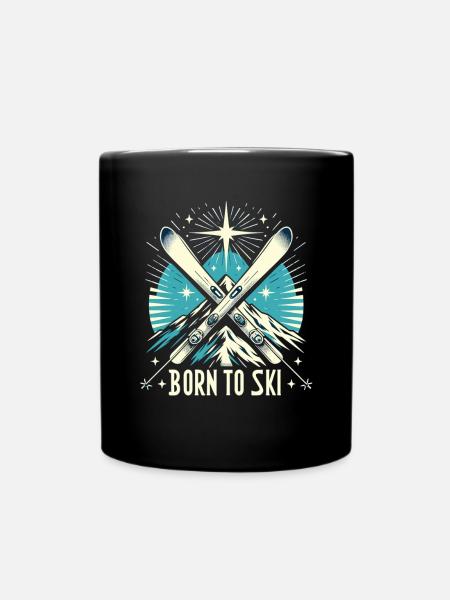 Born To Ski Ski Dicton De Ski Après-Ski - Mug uni - noir