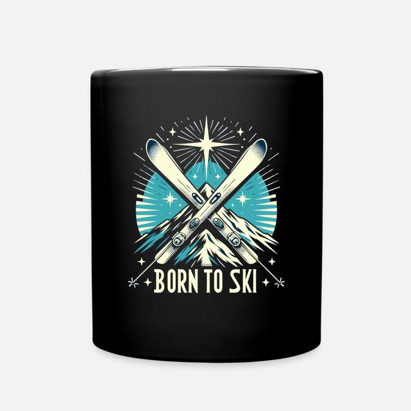 Born To Ski Ski Dicton De Ski Après-Ski - Mug uni - noir