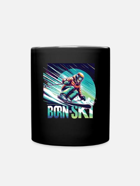 Born To Ski Ski Dicton De Ski Après-Ski - Mug uni - noir