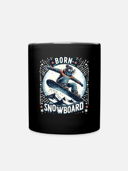 Born To Snowboard Snowboarder Wintersport - Tasse einfarbig - Schwarz