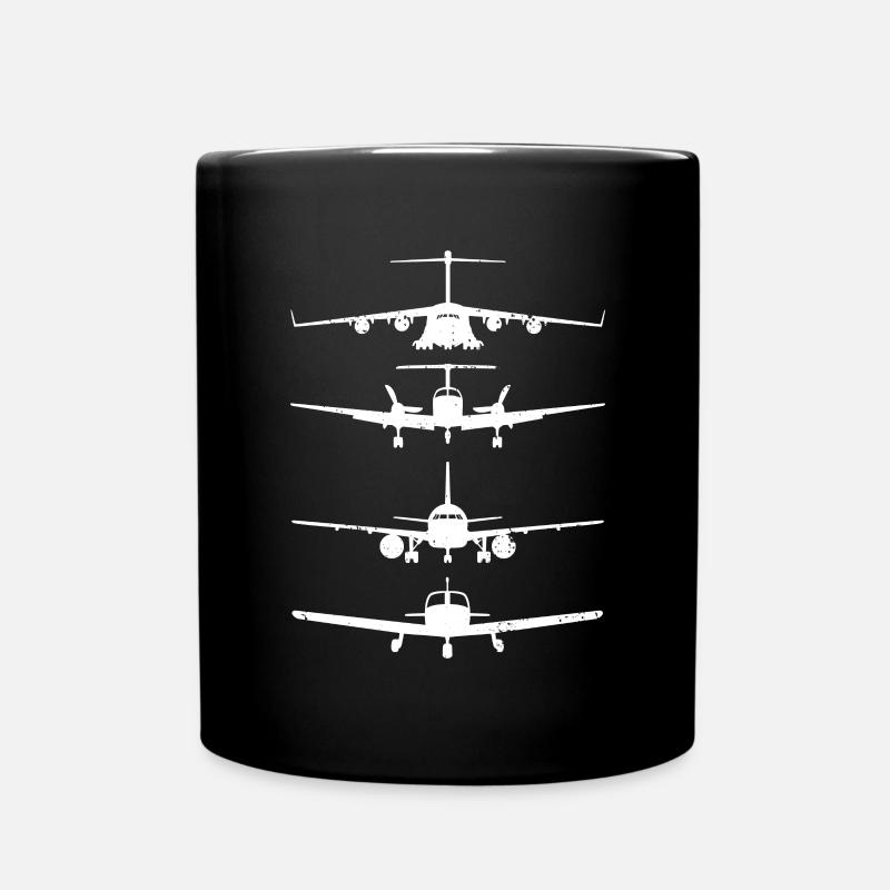 Retro Flugzeugmodelle - Tasse einfarbig - Schwarz