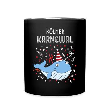 Kölner Karneval Fasching Konfetti Colonia Kölle - Tasse einfarbig - Schwarz - Vorne