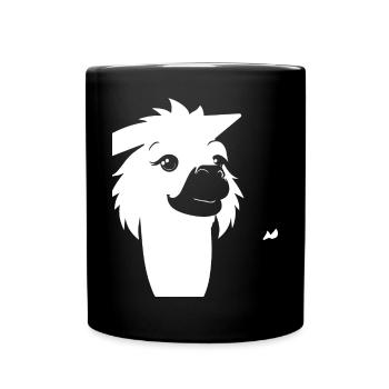 Lustige Lama Silhouette Freche lustige Lamas - Tasse einfarbig - Schwarz - Vorne