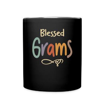 Blesse Grams Funny Grandma Christmas - Full Colour Mug - black - Front