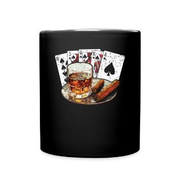 Zigarrenrauchen Tabakrauchen Zigarettenraucher Zigarre - Tasse einfarbig - Schwarz - Vorne