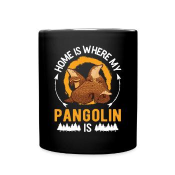 Zuhause ist wo mein Pangolin ist - Tasse einfarbig - Schwarz - Vorne
