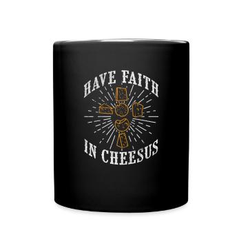 Käse - Tasse einfarbig - Schwarz - Vorne