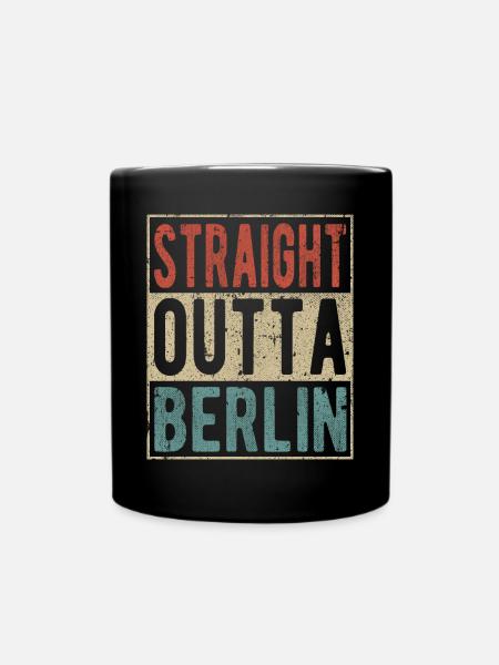 Straight outta Berlin - Full Colour Mug - black