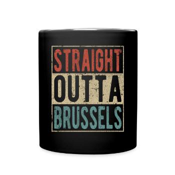Direkt aus Brüssel - Tasse einfarbig - Schwarz - Vorne