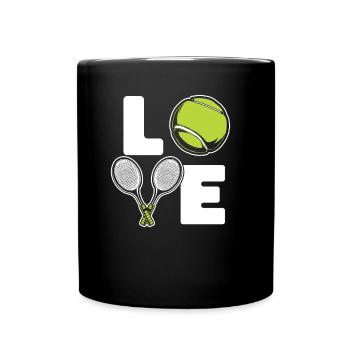 Love Tennis Coach Tennis Player Tennis Racket - Full Colour Mug - black - Front
