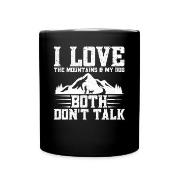 Dog Lovers Hiking Accessories for Hikers - Full Colour Mug - black - Front