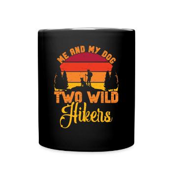 Dog Lovers Hiking Mountaineering Dog Owners - Full Colour Mug - black - Front