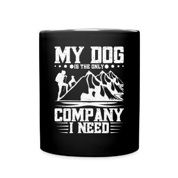 Bergsteiger Hundeliebhaber Wanderer Zubehör Hund W - Tasse einfarbig - Schwarz - Vorne