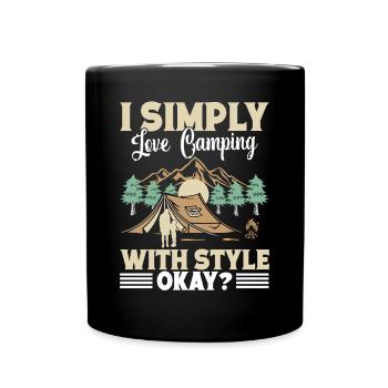 Glamping Holidays Camping and Hiking Equipment Gla - Full Colour Mug - black - Front
