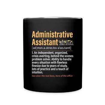 Secrétaire, Adjointe administrative, Commis de bureau - Mug uni - noir - Devant