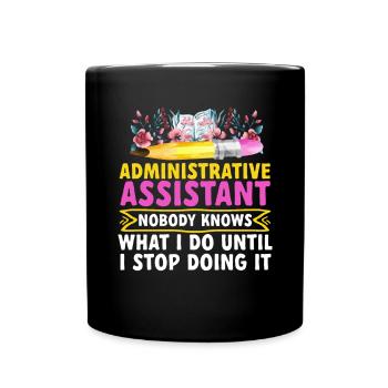 Secrétaire, Adjointe administrative, Commis de bureau - Mug uni - noir - Devant