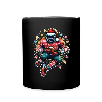 Joueur de football américain Football Noël - Mug uni - noir - Devant