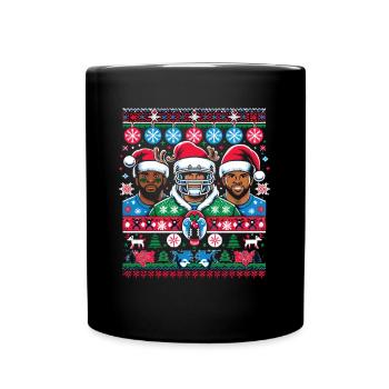 Joueur de football américain Football Noël - Mug uni - noir - Devant