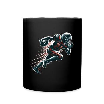 Footballer, American Football Quarterback - Full Colour Mug - black - Front